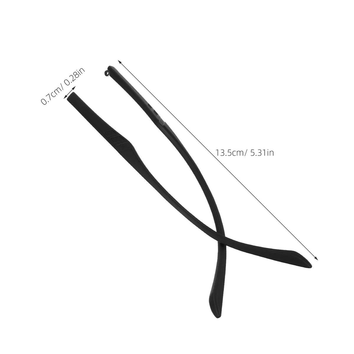 TR Silicone Eyeglass Temple Arms Replacement – 1 Pair Eyeglass Temple Arms PLUSH Black 1