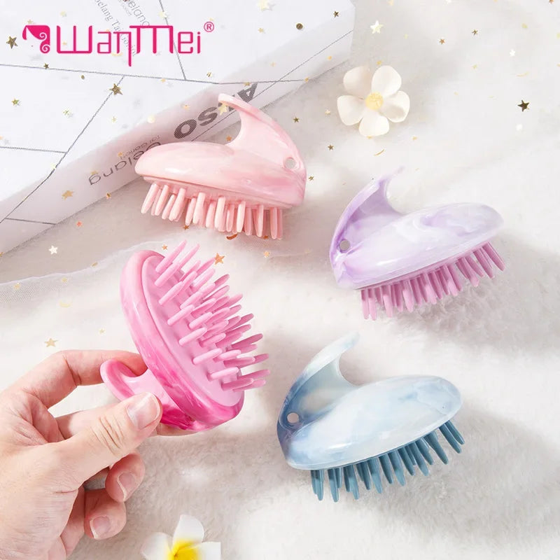 Silicone Scalp Massager Shampoo Brush – Marble Pattern Scalp Massager Brush PLUSH