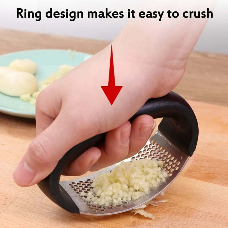 Stainless Steel Garlic Press – Manual Mincer & Paste Maker Garlic Press PLUSH
