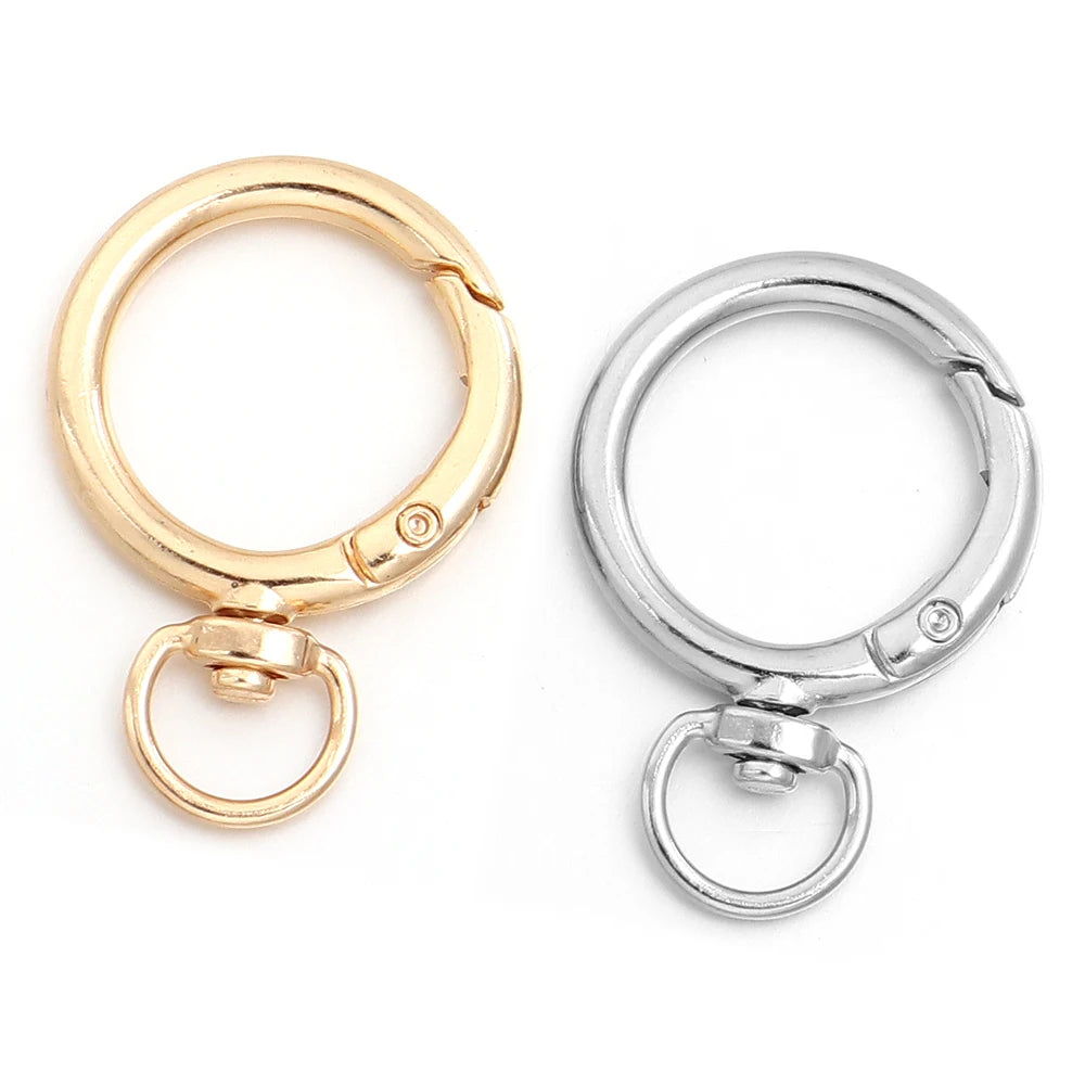 10pcs Alloy Swivel O Ring Spring Clasp Split Keyring DIY Jewelry Findings PLUSH