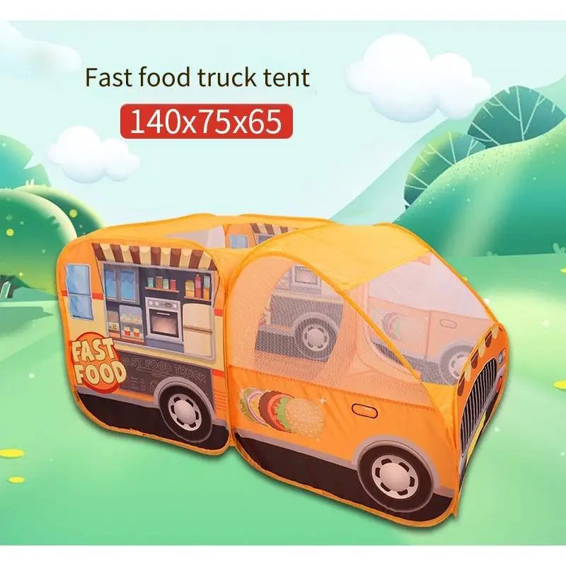 Pink Dessert Truck Kids Pop-Up Play Tent | Indoor & Outdoor Kids Play Tent PLUSH fast food truck tent