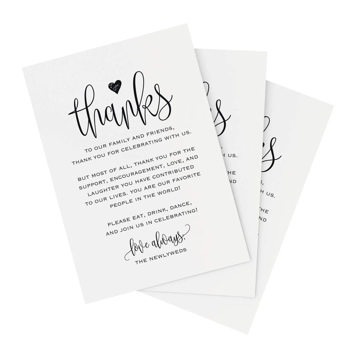 Thank You Postcards 4x6" for Weddings & Showers – 50 Pack Thank You Postcards PLUSH 50pcs 01