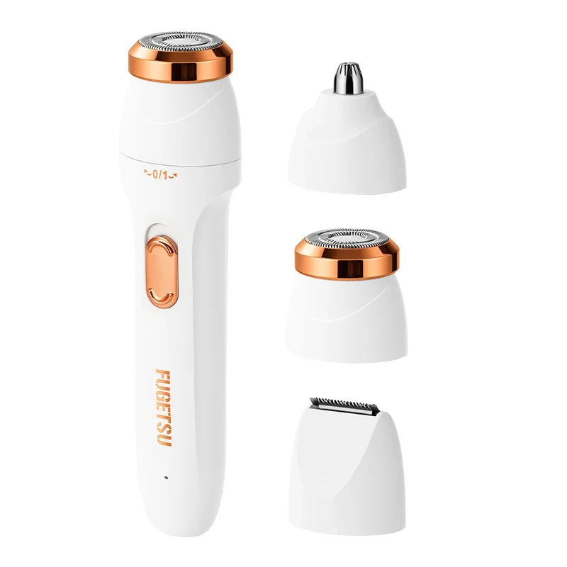 USB Rechargeable Women's Hair Remover – Underarm, Brow & Nose Hair Removal Trimmer PLUSH WHITE USB Type-C