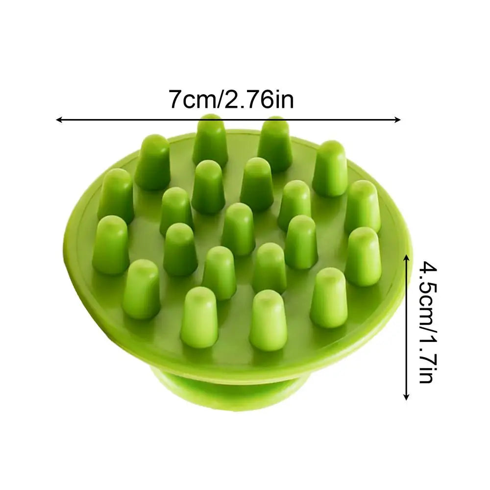 Silicone Scalp Massager Shampoo Brush – Body Scrubber Scalp Massager Brush PLUSH Green