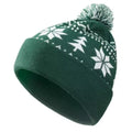 Christmas Snowflake Knitted Beanie Hat – Festive Jacquard Knitted Beanie Hat PLUSH Green
