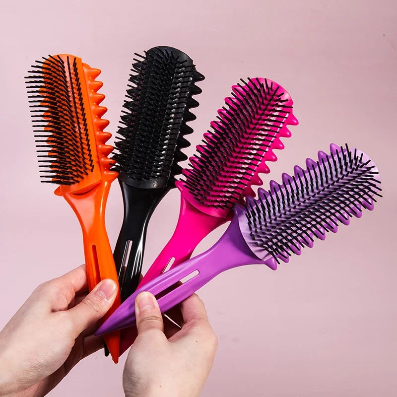 WANMEI 9-Row Curling Wave Comb – Anti-Tangle Hair Styler Hair Styling Comb PLUSH