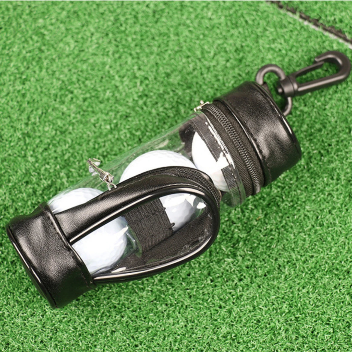 Golf Accessory Pouch with Clip | Clear Portable Golf Ball Bag Golf Accessory Pouch PLUSH