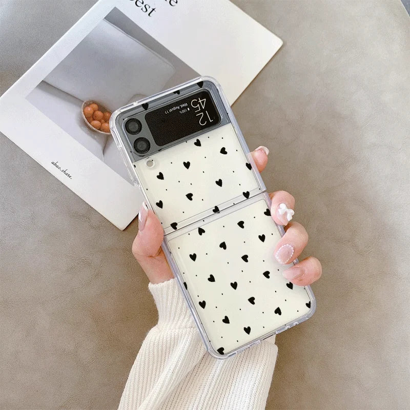 Love Heart Case for Samsung Galaxy Z Flip 3 4 5 6 7 8 Cover Phone Case Cover PLUSH -5 For Galaxy ZFlip 3