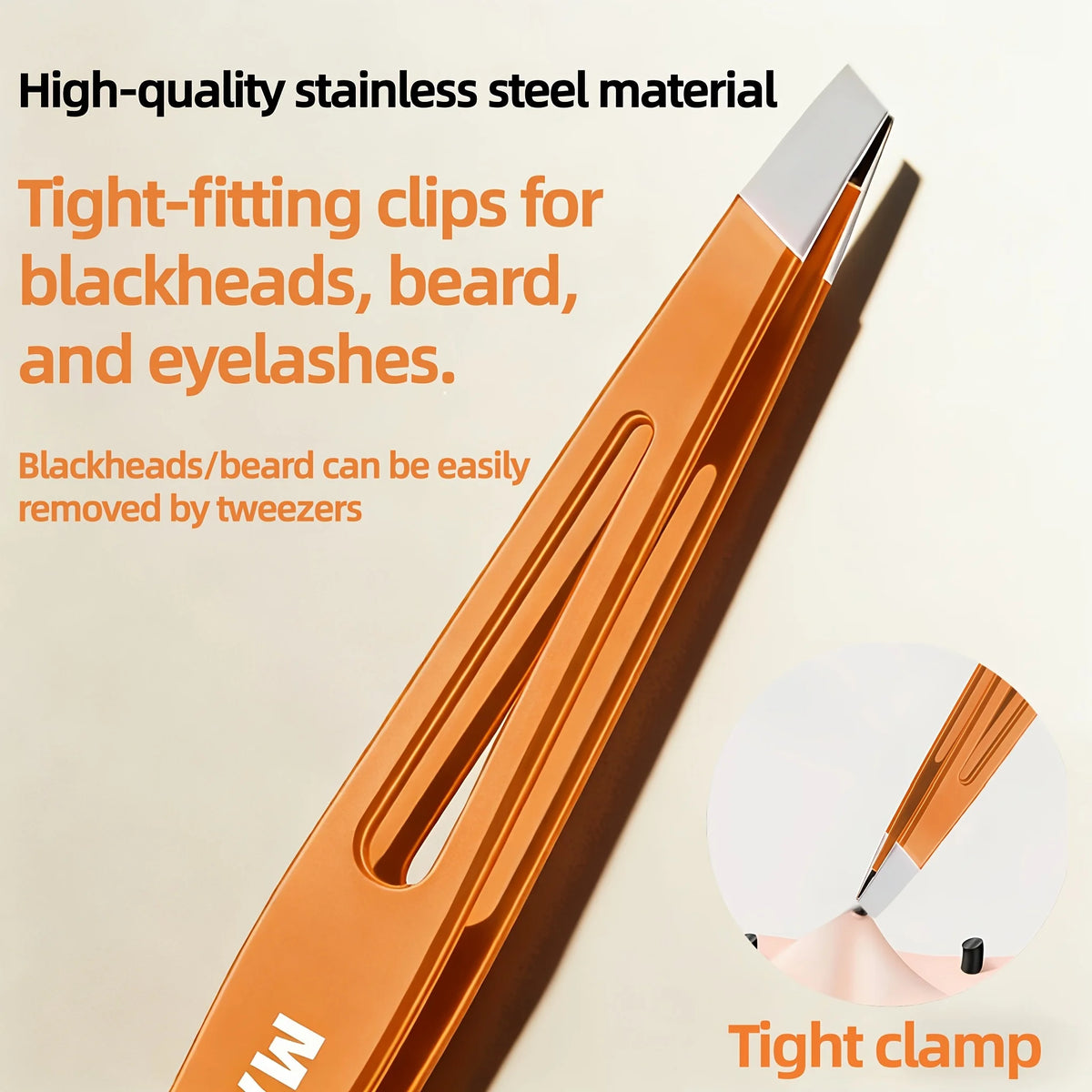 Ouriner Stainless Steel Precision Eyebrow Tweezers – Slant Tip Eyebrow Tweezers PLUSH