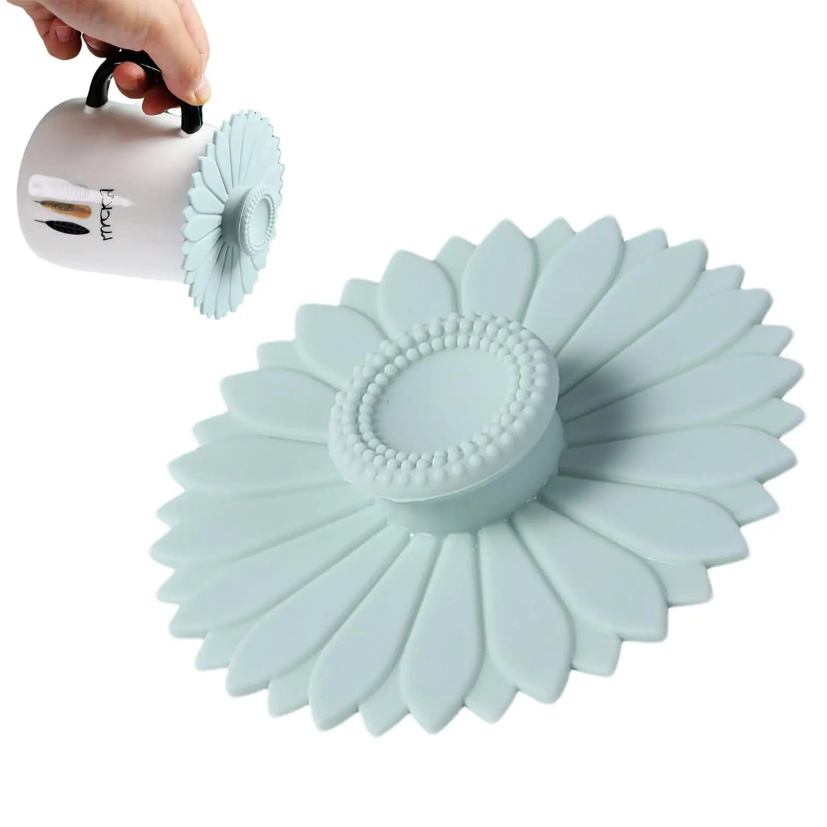 Silicone Cup Lid with Handle – Dustproof Leakproof Mug Cover Silicone Mug Lid PLUSH