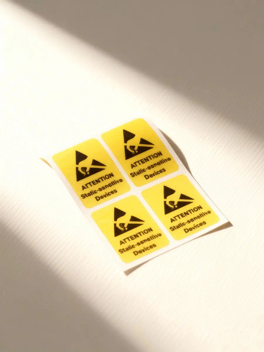 80pcs Anti-Static Warning Stickers | Electrostatic Safety Labels Safety Warning Labels PLUSH