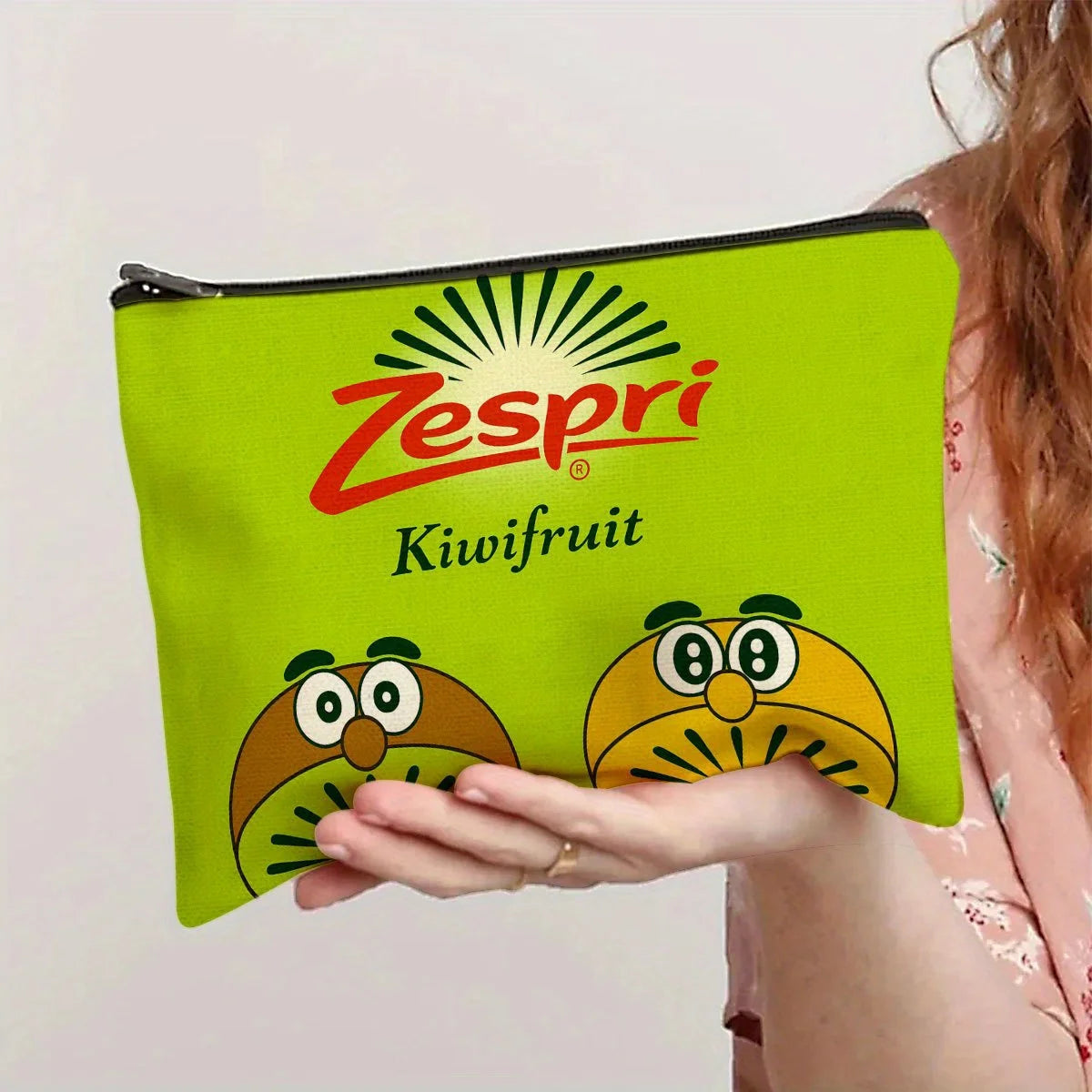 Kiwi Makeup Bag – Cute Zipper Pouch for Women & Jewelry Cosmetic Zipper Pouch PLUSH A