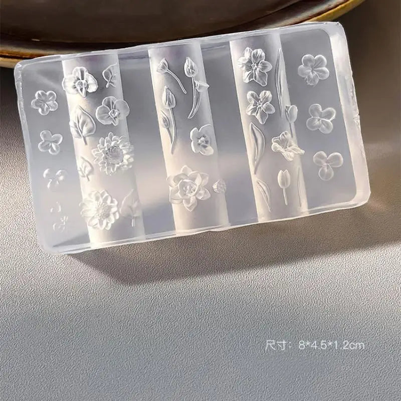 Silicone 3D Flower Nail Art Mold – Reusable Petal Template Nail Art Mold PLUSH A3