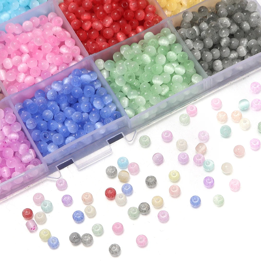 4mm Cat's Eye Glass Seed Beads 30g – DIY Jewelry Spacer Beads Glass Spacer Beads PLUSH