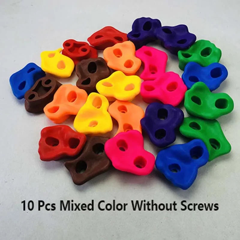 10-Piece Kids Rock Climbing Wall Holds – Indoor Grip Kit Kids Climbing Holds PLUSH 10pcs no screw