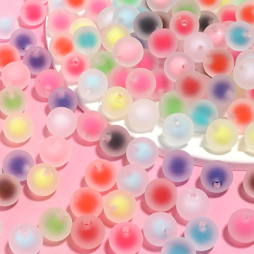 10pcs Frosted Double Layer Acrylic Round Spacer Beads 16/20mm Acrylic Spacer Beads PLUSH