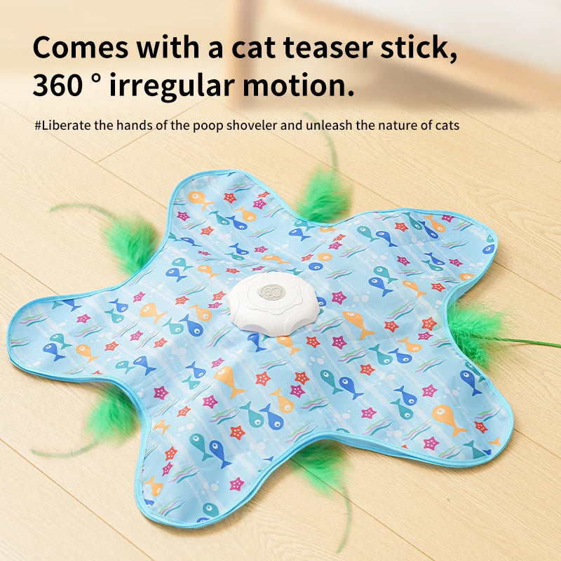 Electric Automatic Cat Turntable Toy – Interactive Wand Interactive Cat Toy PLUSH