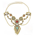 Vintage Bohemian Tassel Necklace – Ethnic Stone & Tibetan Beads Pendant Tassel Necklace PLUSH Style A
