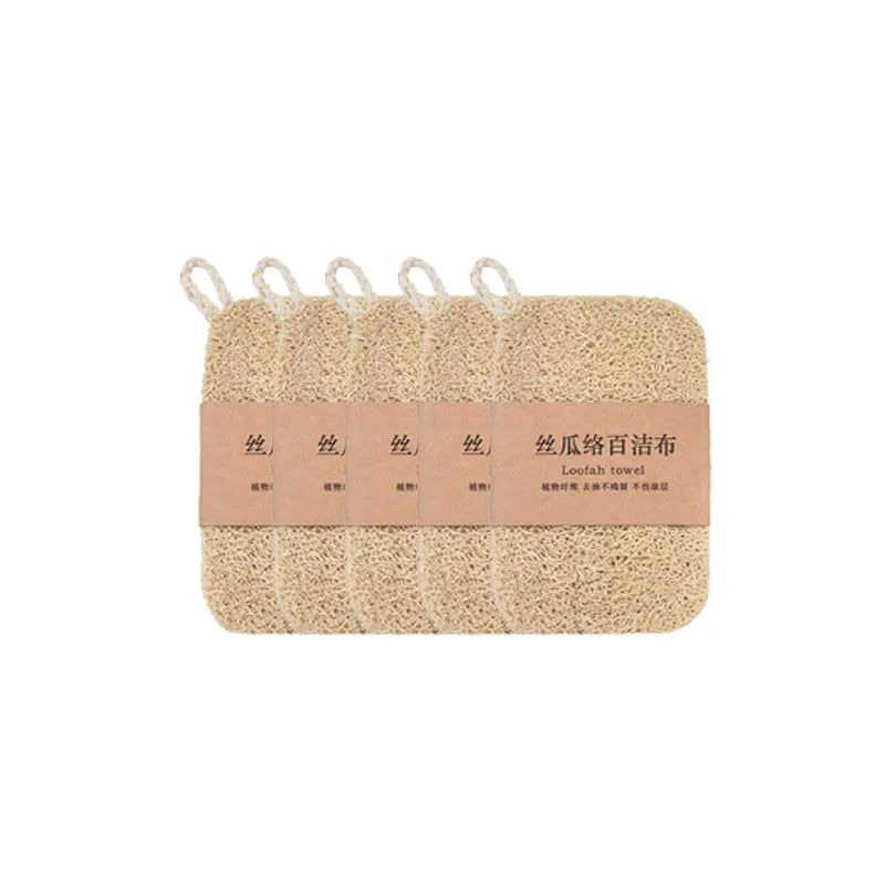 Natural Loofah Dish Scrubber Pad – Reusable Kitchen Cleaner Kitchen Scrubber Pad PLUSH 5pcs