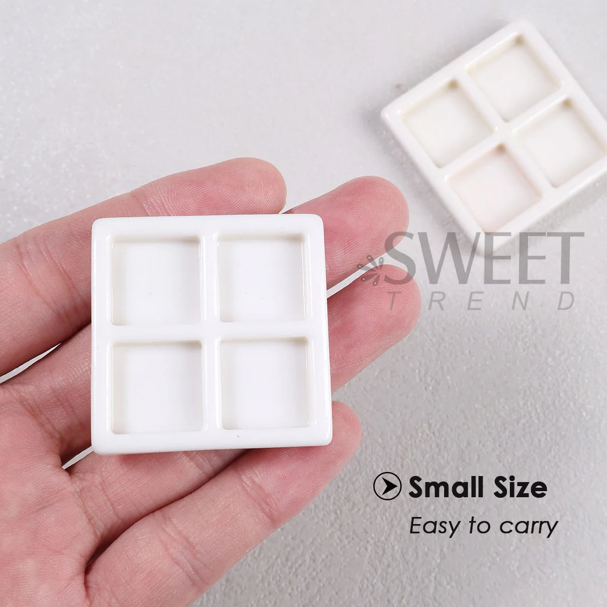 3pcs 4-Grid Nail Color Palette – Gel Polish Mixing & Storage Nail Art Palette PLUSH