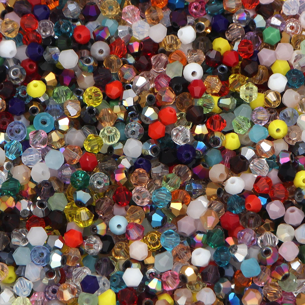 200pcs 4mm Faceted Bicone Glass Crystal Beads – DIY Jewelry Glass Crystal Beads PLUSH