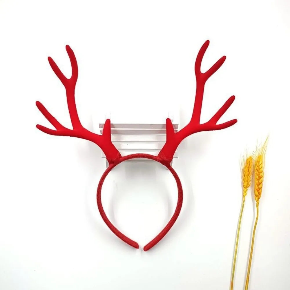Deer Antler Headband – Realistic Christmas Hair Hoop Holiday Hair Accessory PLUSH