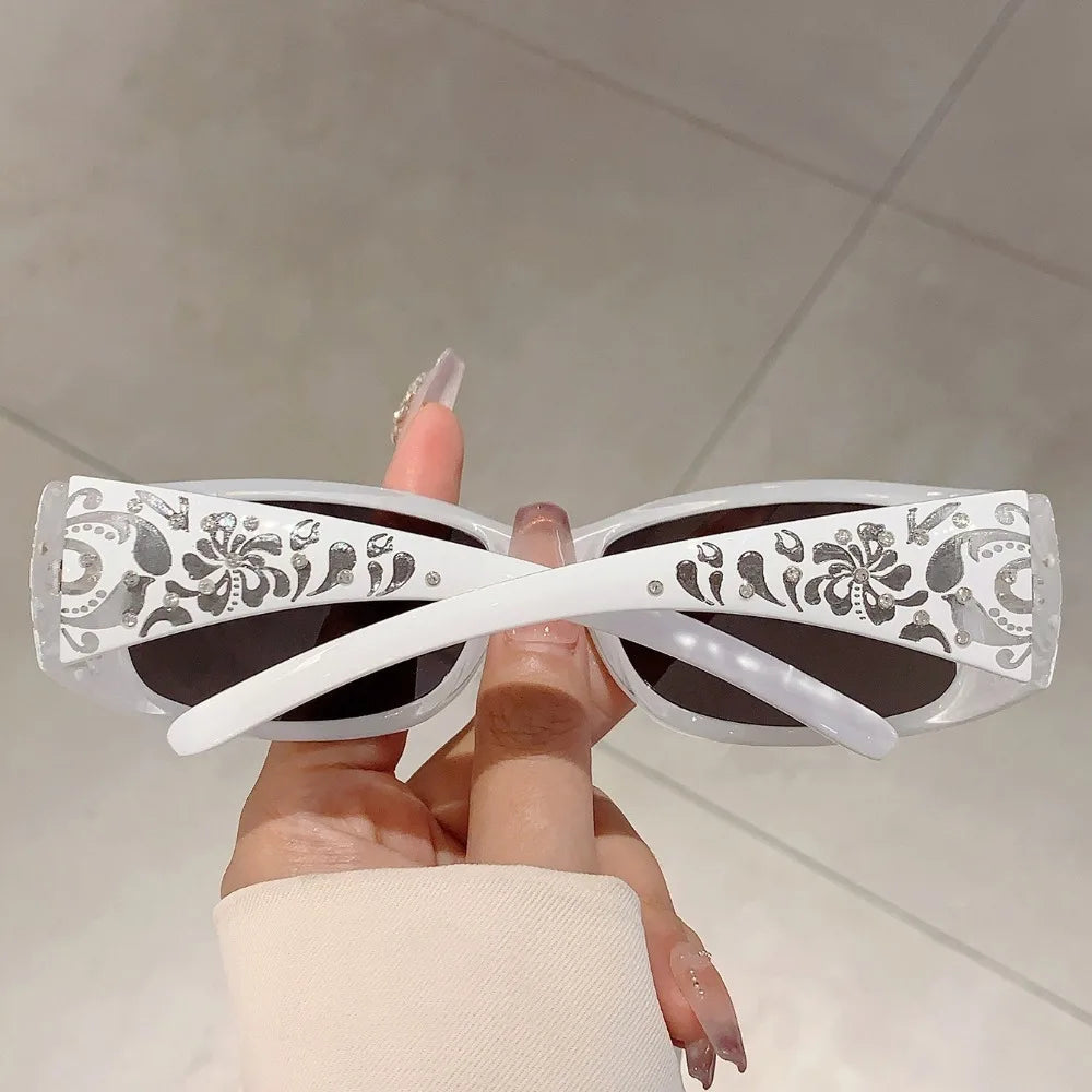 Y2K Rhinestone Cat Eye Sunglasses UV400 Korean Style Fashion Sunglasses PLUSH