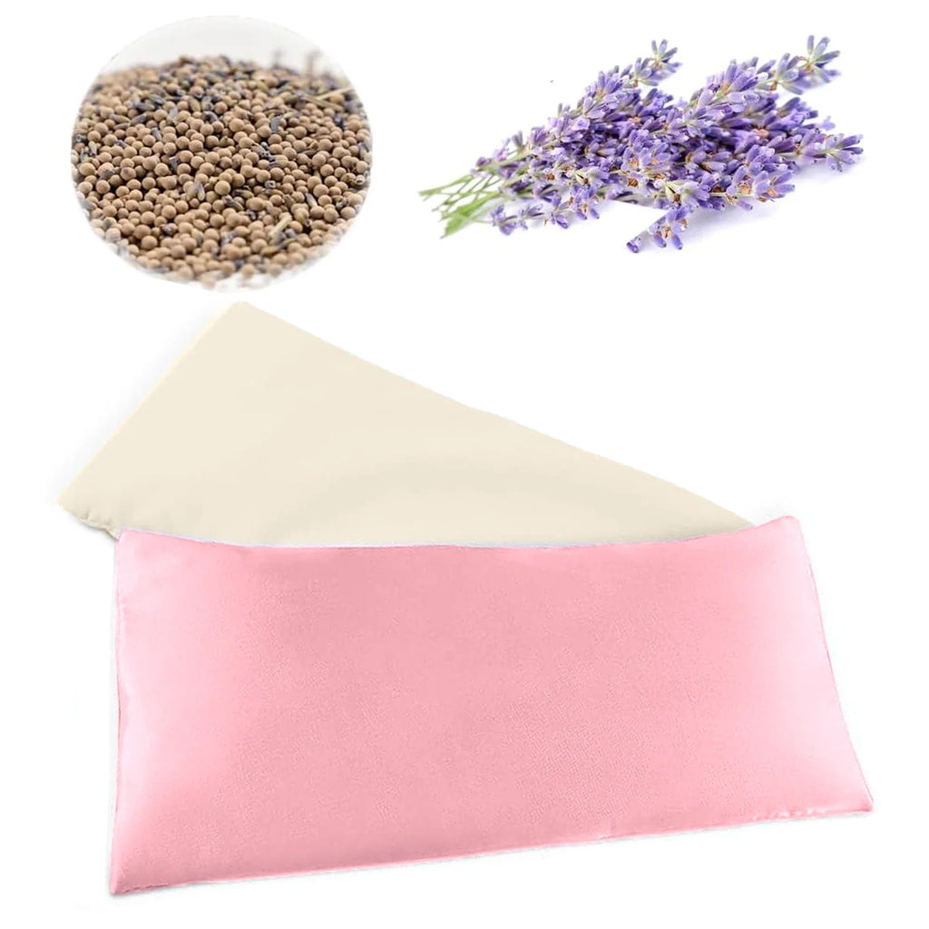 Weighted Lavender Eye Pillow – Heated Yoga & Sleep Mask Aromatherapy Eye Pillow PLUSH Pink