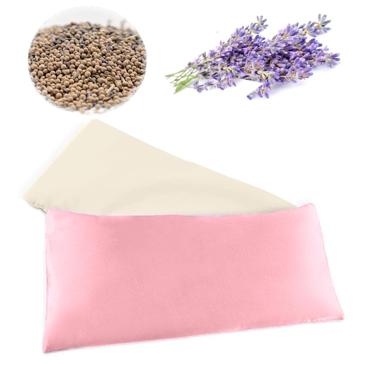 Weighted Lavender Eye Pillow – Heated Yoga & Sleep Mask Aromatherapy Eye Pillow PLUSH Pink