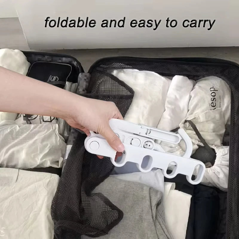 Portable Foldable Travel Hanger | 5-Hole Clothes Drying Rack Foldable Travel Hanger PLUSH