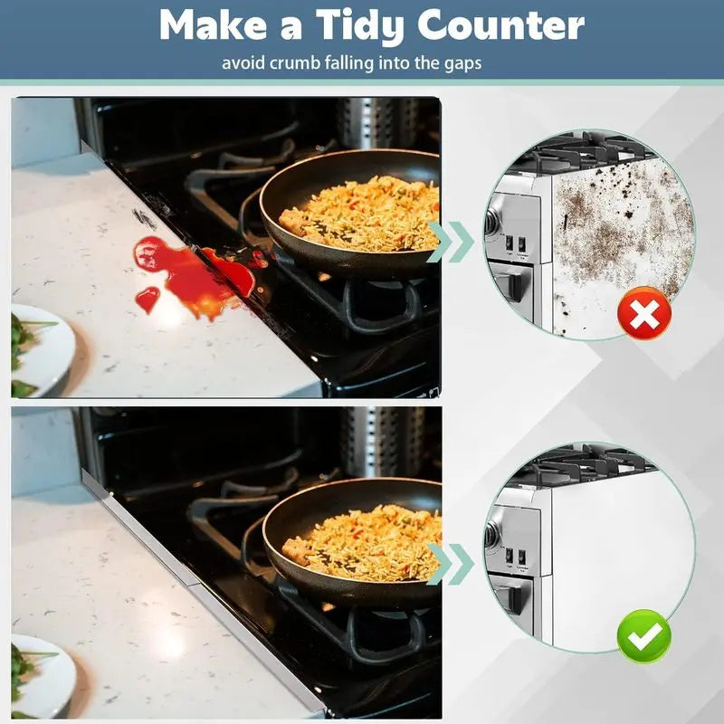 Stainless Steel Stove Gap Covers – Heat Resistant Range Trim Kit Stove Gap Cover PLUSH