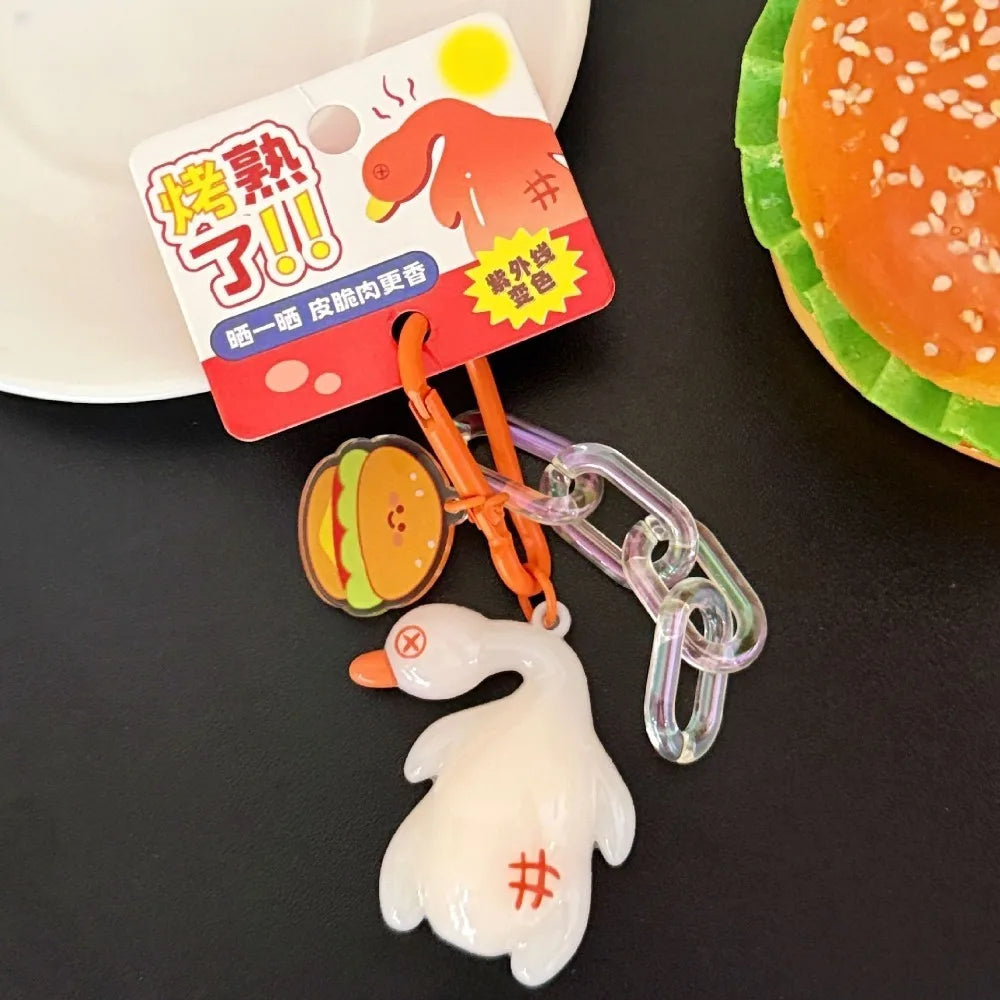 UV Color-Change Duck & Chicken PVC Keychain – Cute Funny Gift Novelty Keychain PLUSH Duck