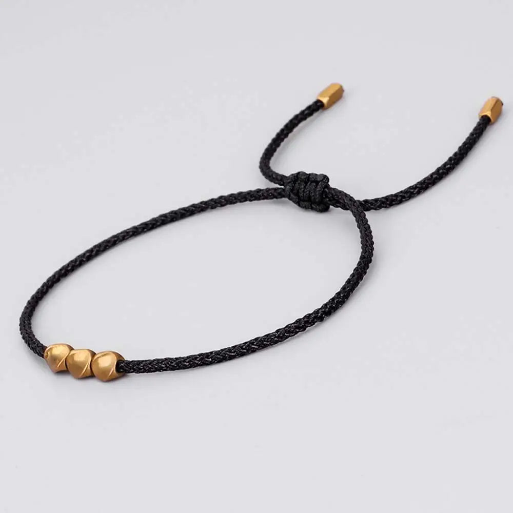 Wax Thread Friendship Bracelet with Copper Beads – Unisex Friendship Bracelet PLUSH