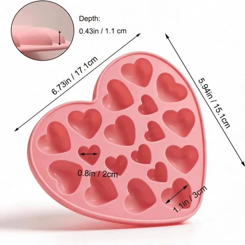 Heart Silicone Chocolate Mold – Candy, Jelly & Cake Baking Silicone Baking Mold PLUSH Pink