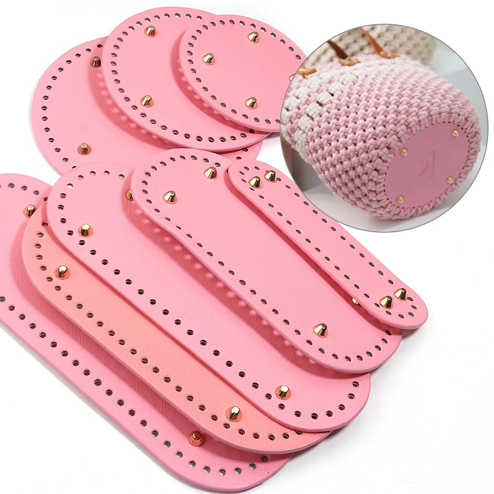 PU Leather Bag Base with Rivets – DIY Handbag Bottom Pad Bag Making Accessory PLUSH