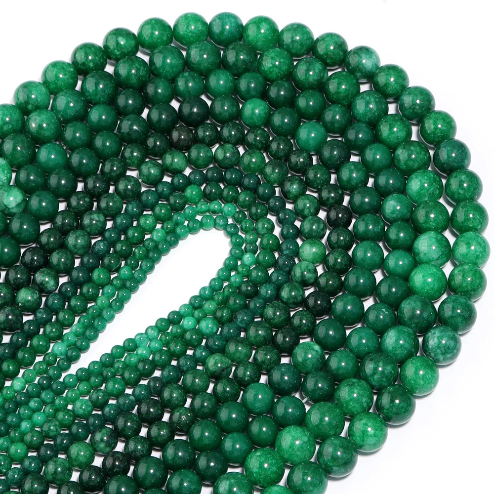 Natural Jade Stone Round Beads 4–12mm | DIY Jewelry Making Stone Beads PLUSH