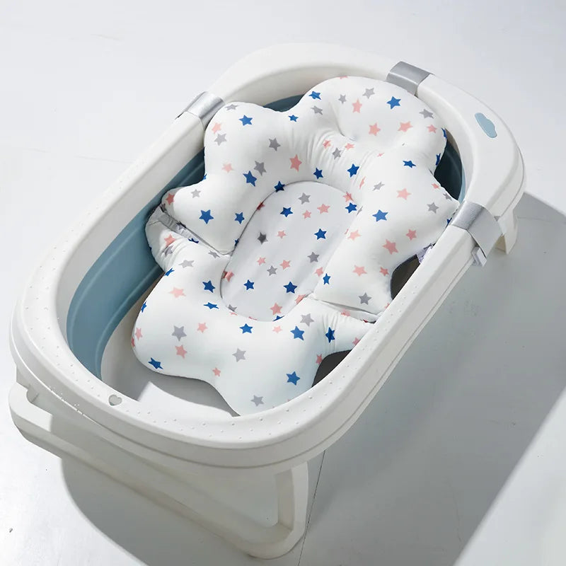Foldable Baby Bath Support Pad – Newborn Bathing Hammock Baby Bath Hammock PLUSH White