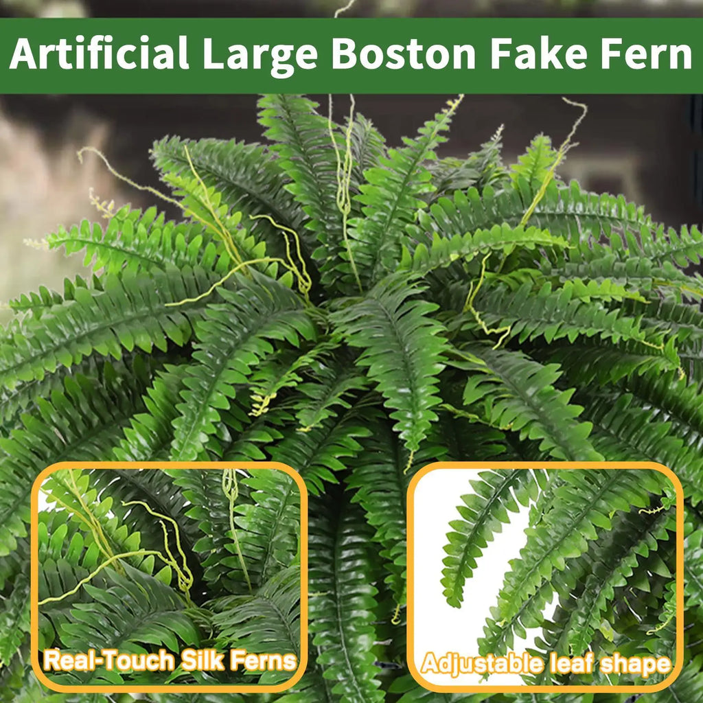Artificial Fern UV Resistant Fake Plant – Indoor & Outdoor Artificial Plant Decor PLUSH