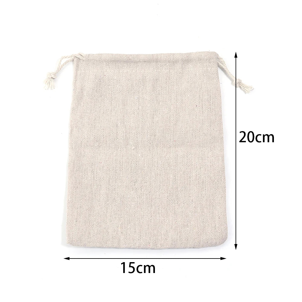 Jute Linen Drawstring Bags – Jewelry & Gift Pouches 5-10pcs Jewelry Gift Pouches PLUSH 15x20cm 5pcs