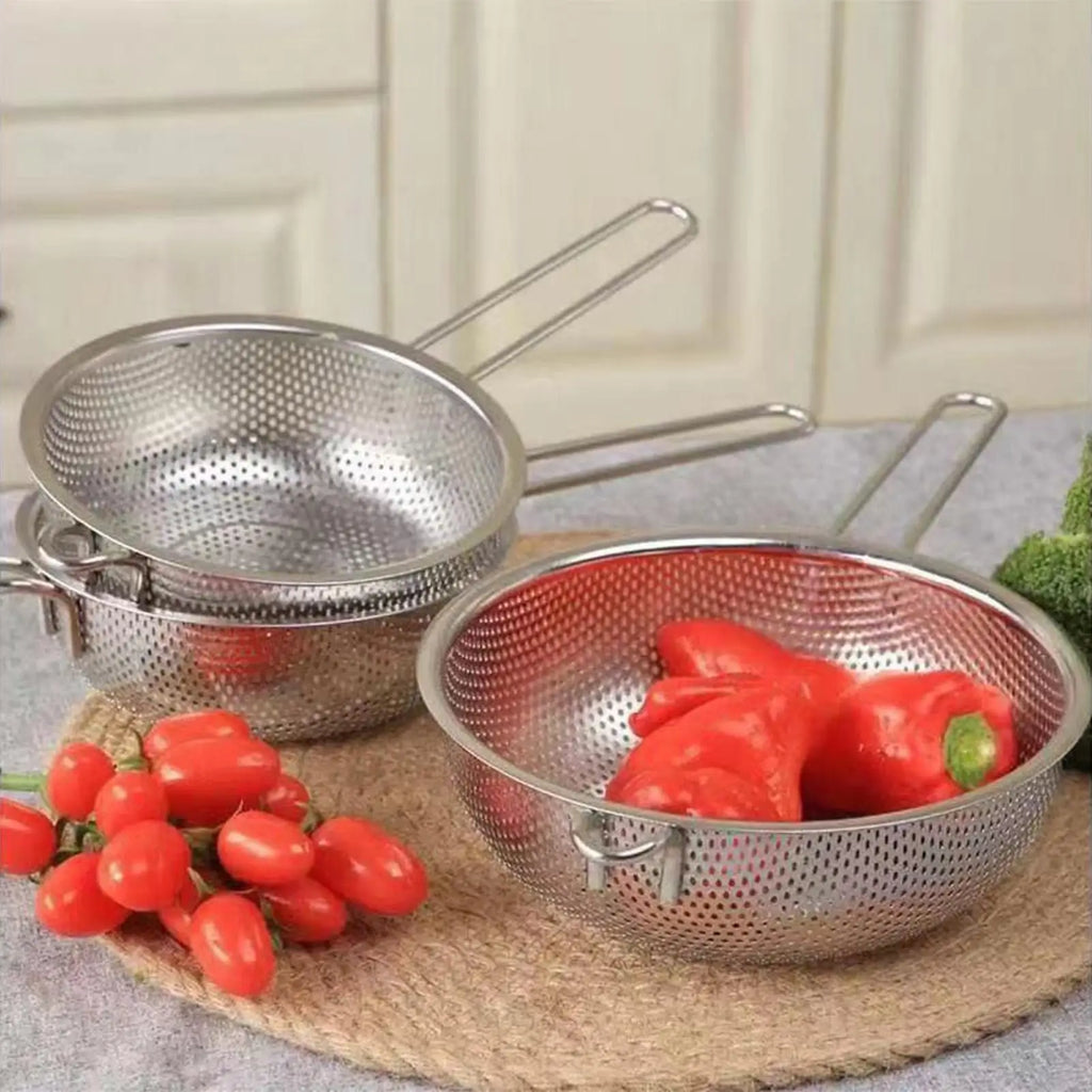 Stainless Steel Colander Basket & Kitchen Strainer – Multi-Use Kitchen Colander Strainer PLUSH