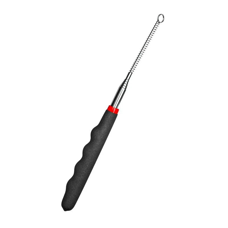 Retractable Feather Wand Cat Toy – Interactive Teaser Stick Interactive Cat Toy PLUSH Black