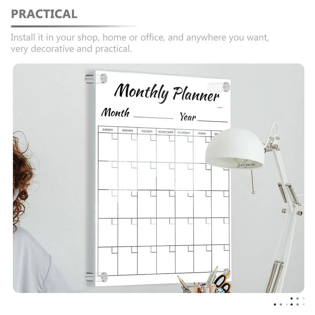 Wall-Mounted Clear Acrylic Erasable Memo & Message Board Acrylic Memo Board PLUSH