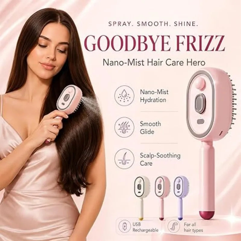 Nano Spray Electric Massage Comb – Retractable Teeth Electric Hair Comb PLUSH