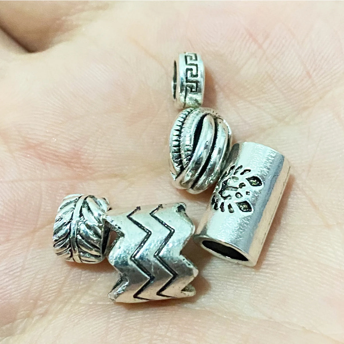 10pcs Metal Tube Hair Braid Dreadlock Beard Beads – DIY Set Hair Styling Beads PLUSH