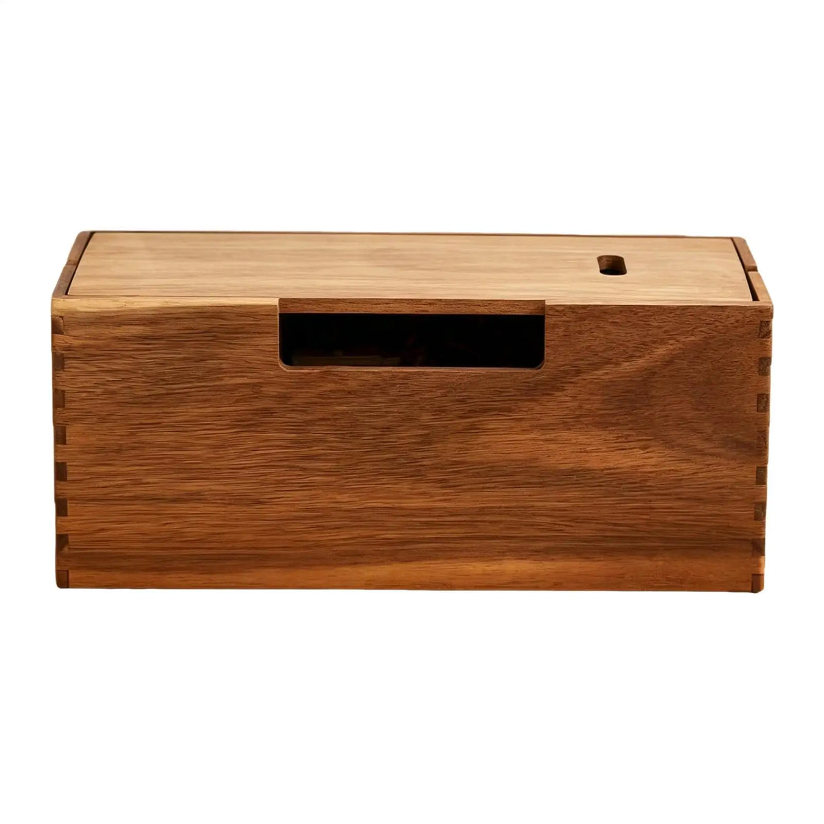 Wooden Cable Storage Box – Desk Cord & Charger Organizer Cable Organizer Box PLUSH