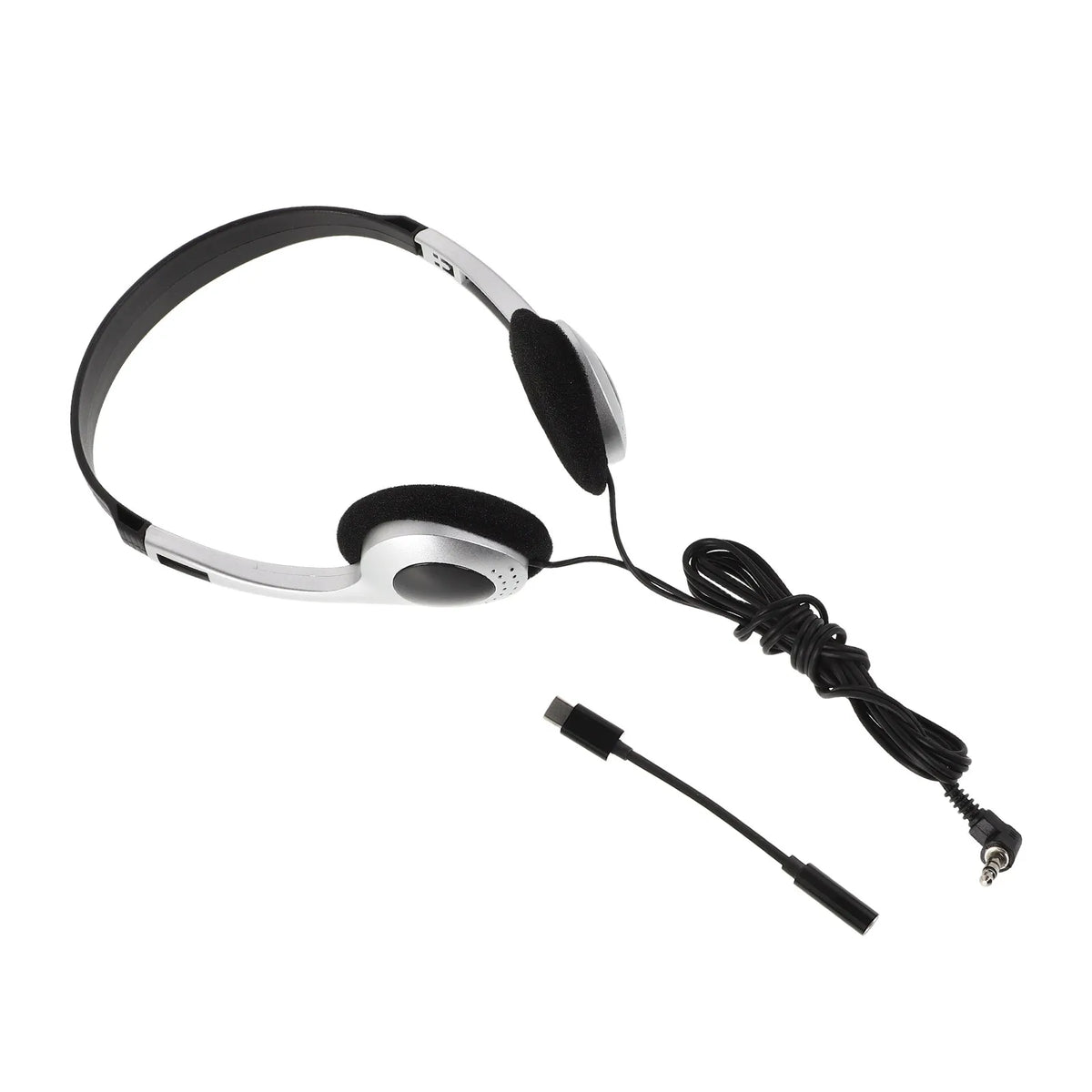 Foxnovo Vintage On-Ear Wired Headphones Silver – PC & Phone Wired On-Ear Headphones PLUSH
