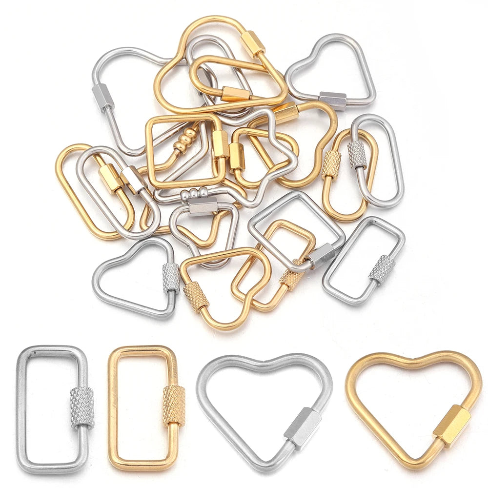 2pcs Stainless Steel Geometric Screw Lock Clasps – DIY Jewelry Jewelry Clasp Connector PLUSH