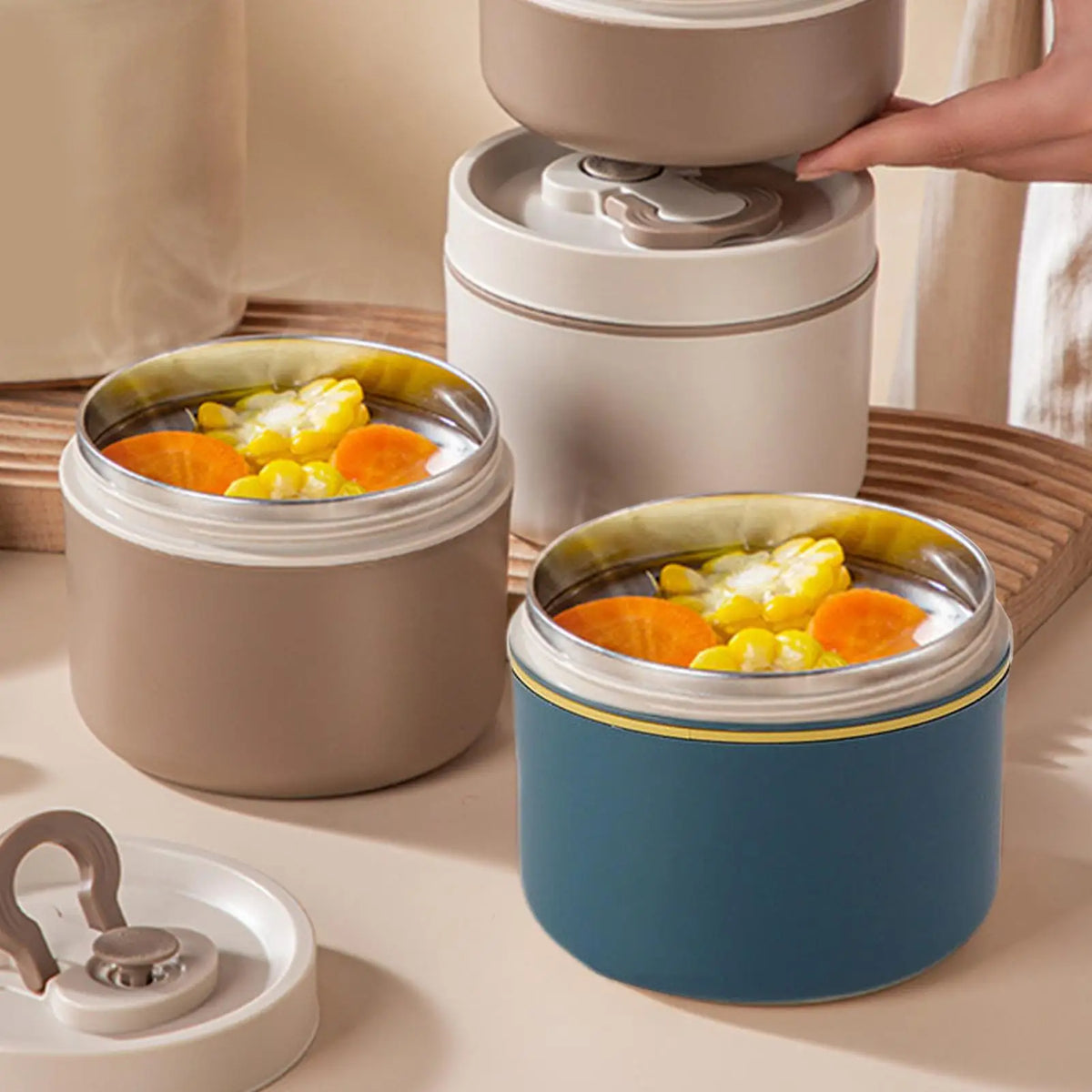 2-Tier Stainless Steel Insulated Bento Lunch Box 650ml Insulated Lunch Box PLUSH