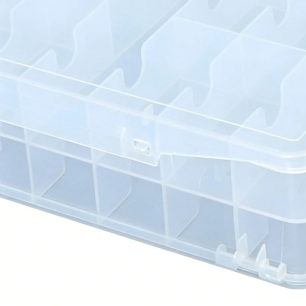 Clear 46-Compartment Double-Sided Storage Box with Handle Storage Organizer Box PLUSH