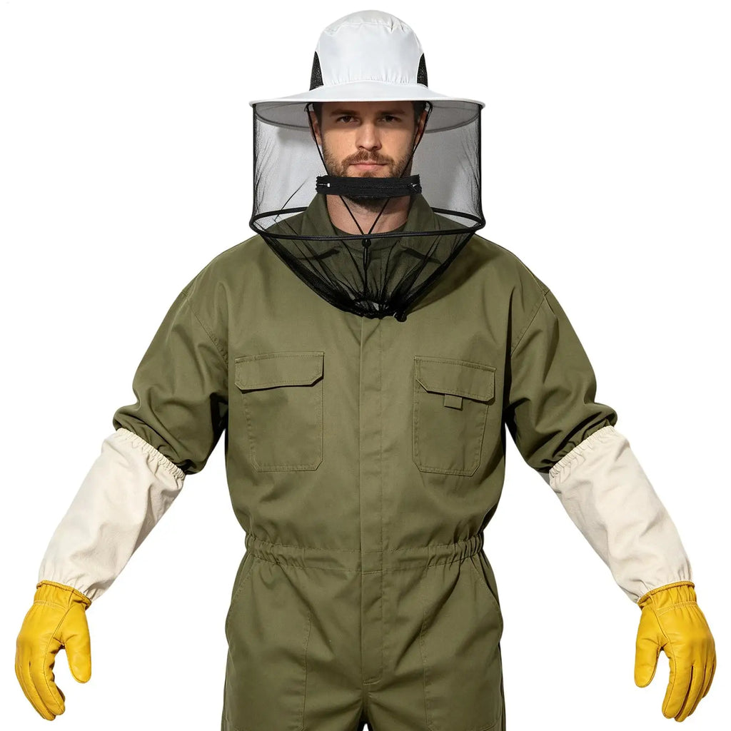 Beekeeping Hat & Gloves Set – Mesh Veil Protective Gear Beekeeping Protective Set PLUSH